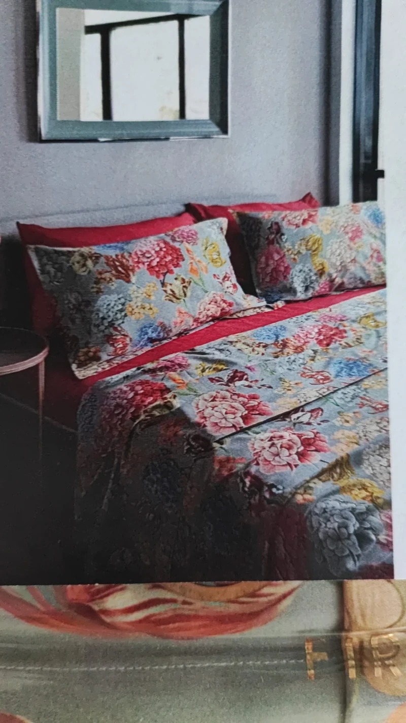 Completo letto copriletto matrimoniale della Creole produzione artigianale Toscana