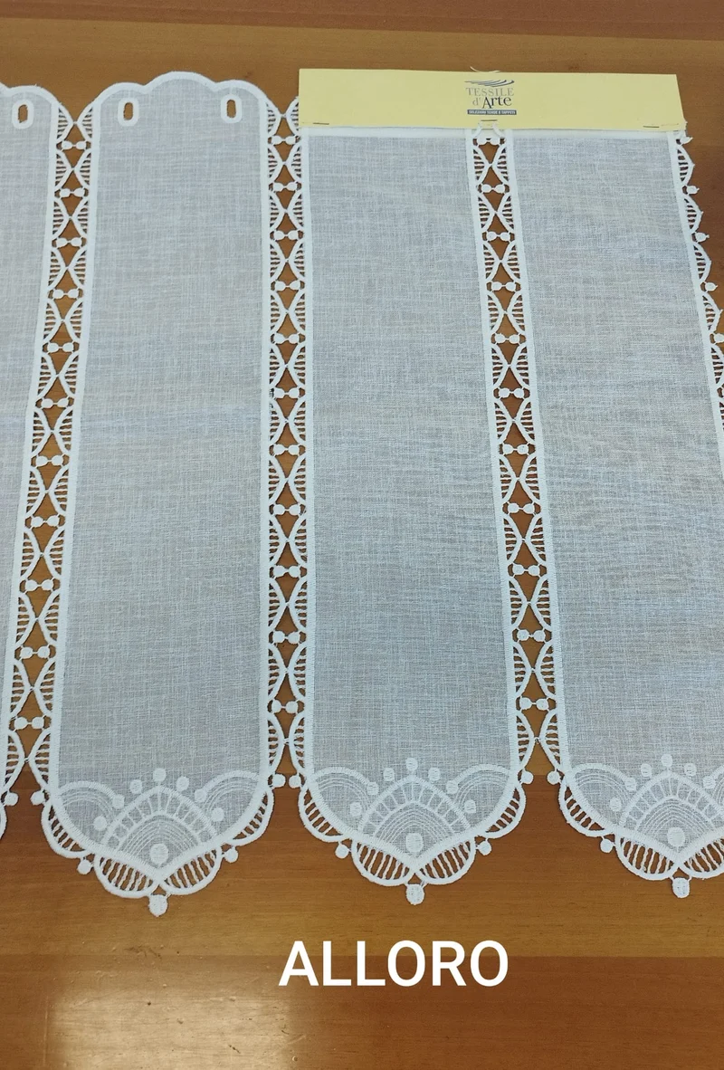 Tendina Tirolese Alloro h 240 lino e macramè