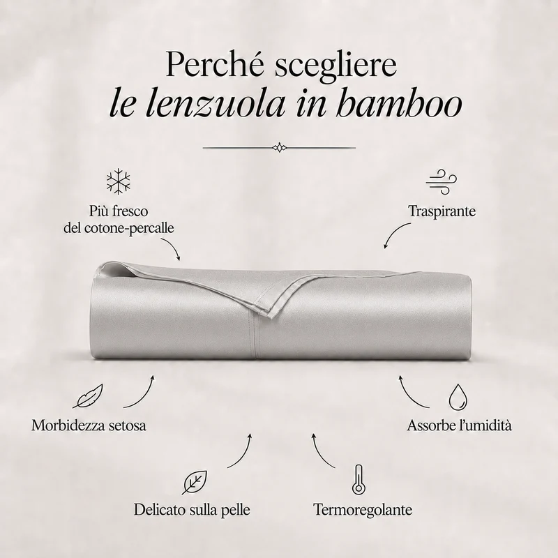 Set Lenzuola in Bamboo Premium | Grigio Perla