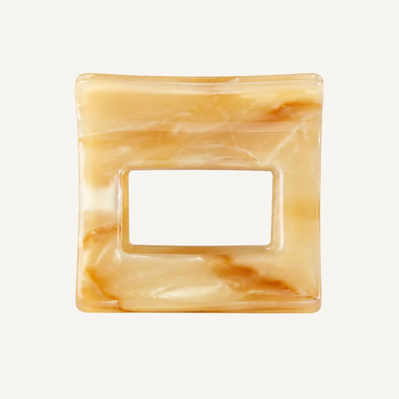 SQUARE CLIP IN ACETATO - AVORIO DORATO