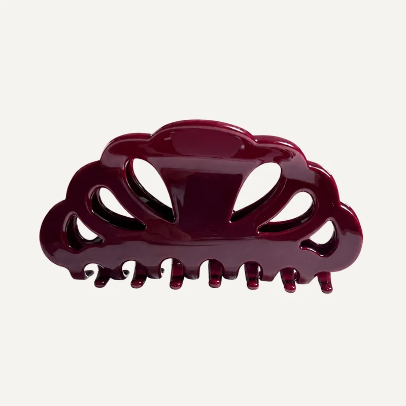 FLOWER CLIP IN ACETATO - BORDEAUX