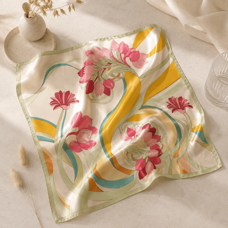 Foulard in Seta con stampa 53x53cm | Jardin