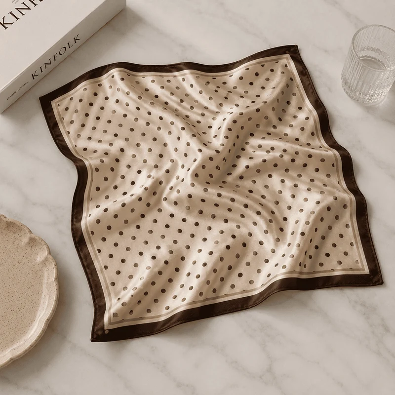 Foulard in Seta con stampa 53x53cm | Pois