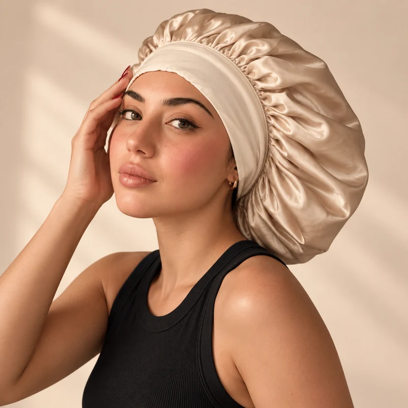 Cuffia Extra Large di Seta Per Capelli | Caramel