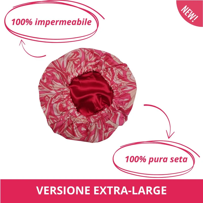 Cuffia doccia Extra Large in Seta | Fantasia Pink