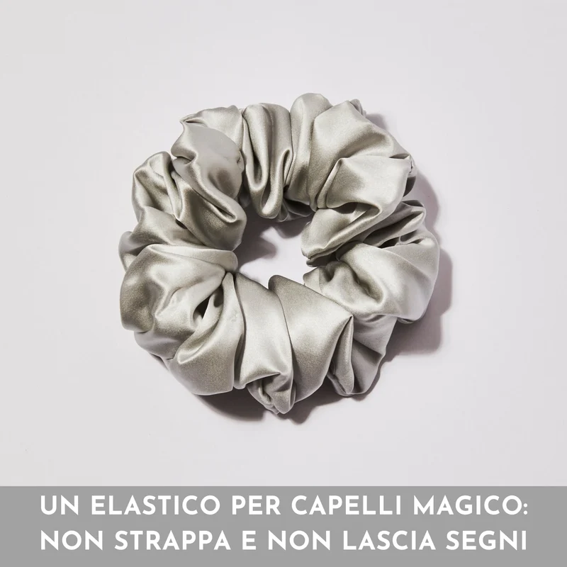 Elastico Capelli 100% Seta | Grigio Perla