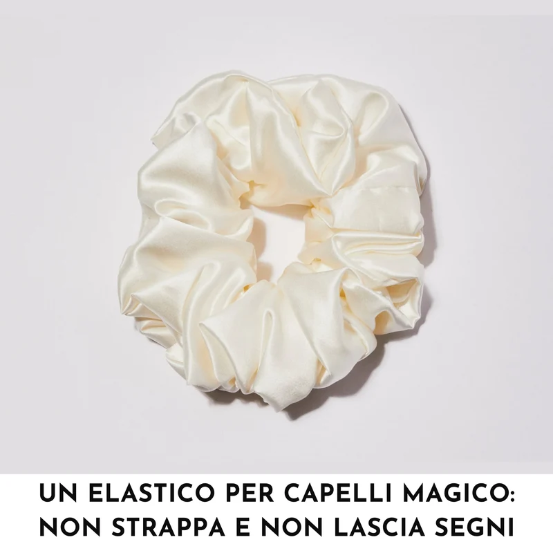 Elastico Capelli 100% Seta | Bianco