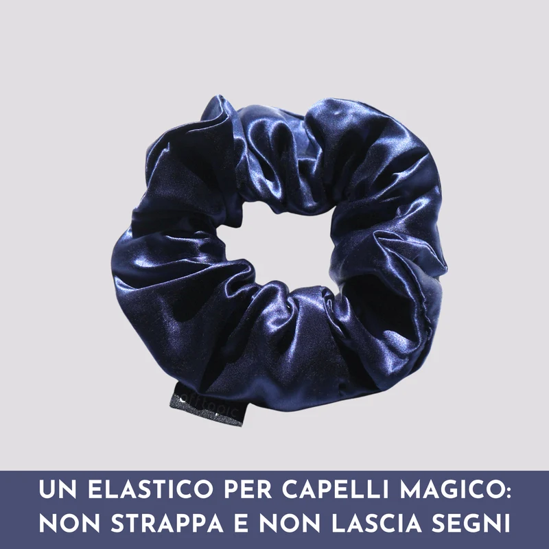 Elastico Capelli 100% Seta | Blu