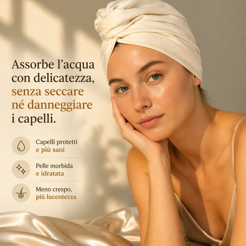 Turbante Asciugacapelli in Seta Anticrespo