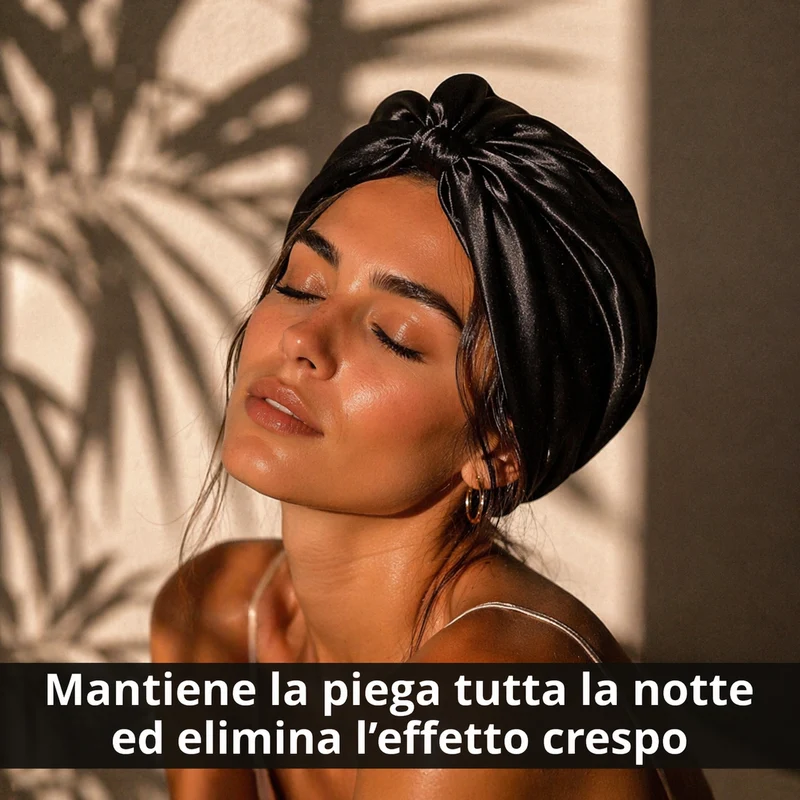 Cuffia di Seta Per Capelli | Nera