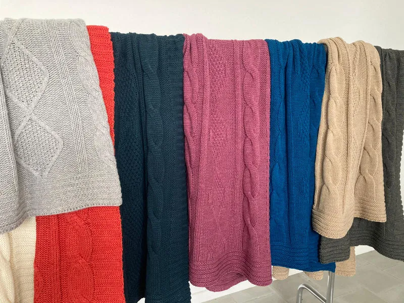 Plaid 50% di pura lana, produzione artigianale Toscana F.lli Ciaramelli 140x180