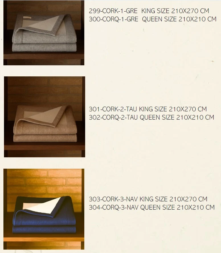 Cormano Blanket coperta matrimoniale e king size80% lana e 20% cashmere artigianato toscano