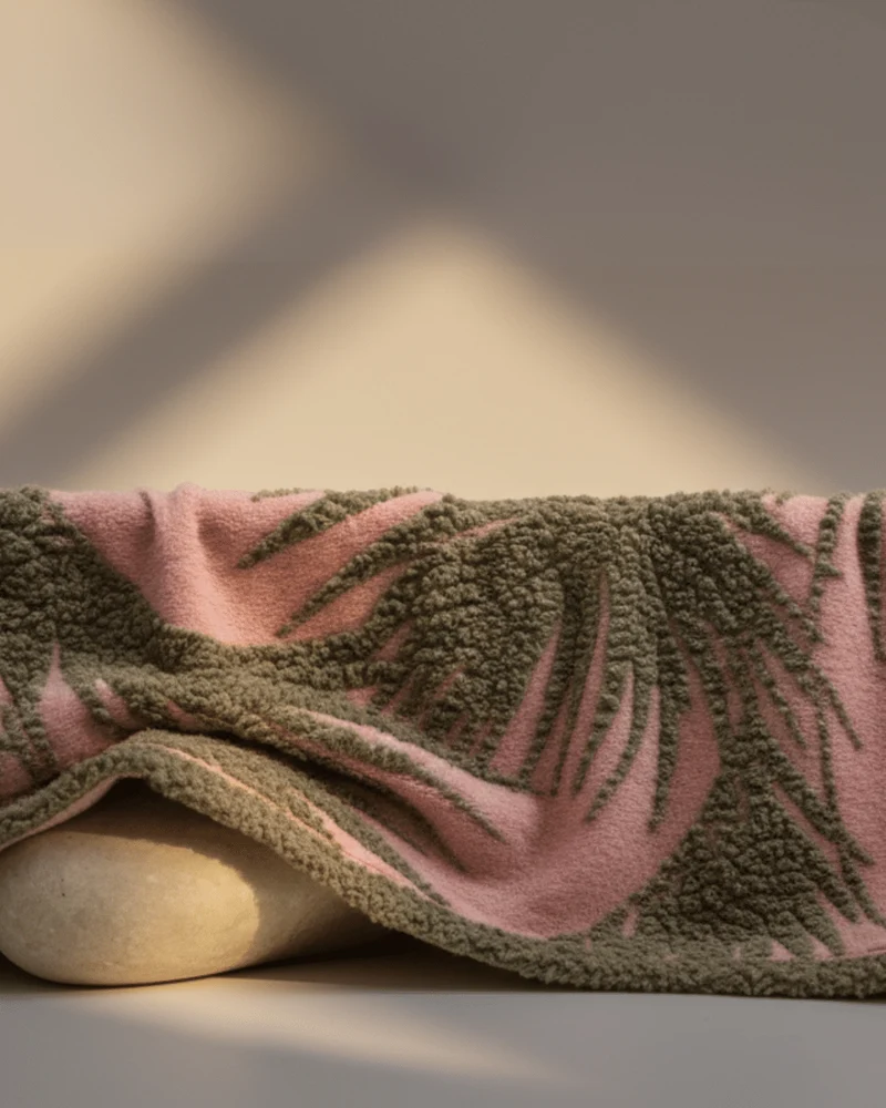 Coperta Palma lana cotta produzione artigianale misura 150x190