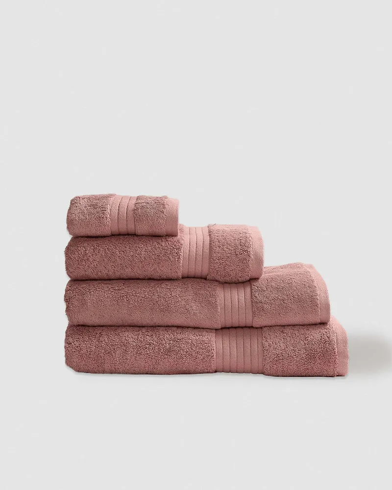 Toalla de baño 700gr/m² cenefa rayas rosa keike
