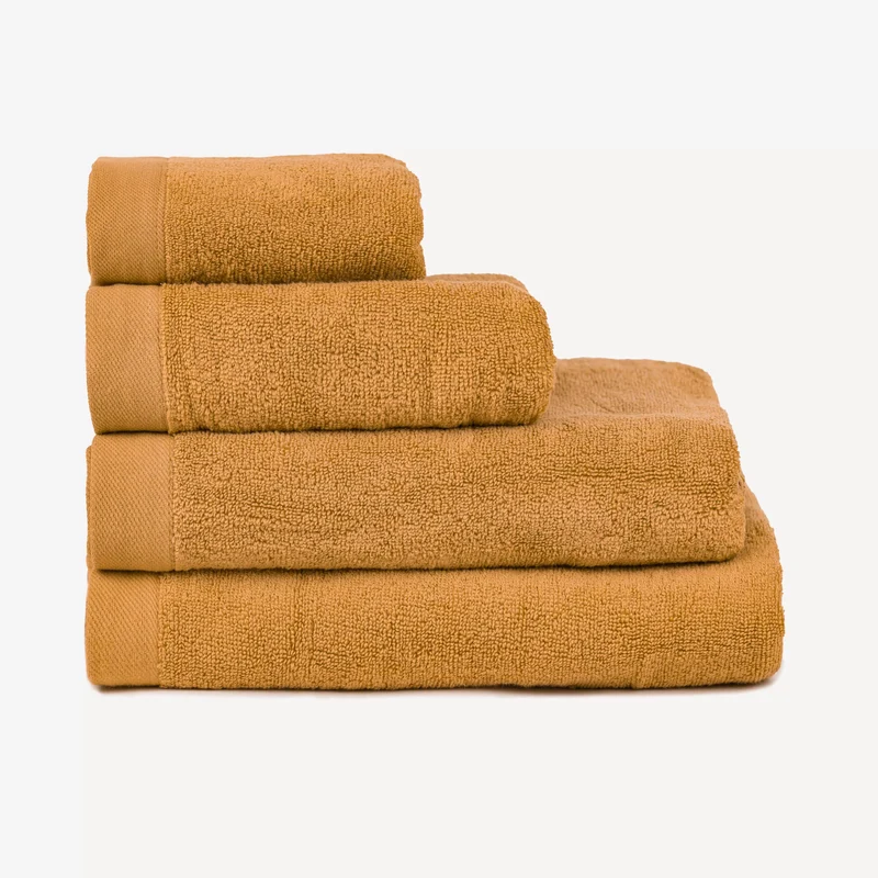 Toalla de baño 400gr doble rizo ocre