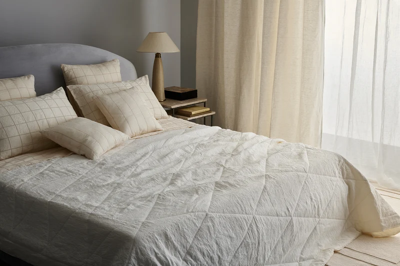 Quilt e trapunta MR LOHAS lino trapuntato a rombi orizzontali