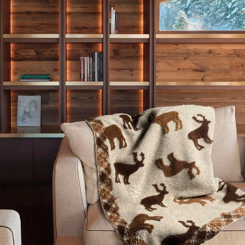 Plaid Creole in Lana Cotta Alce 150 x 180