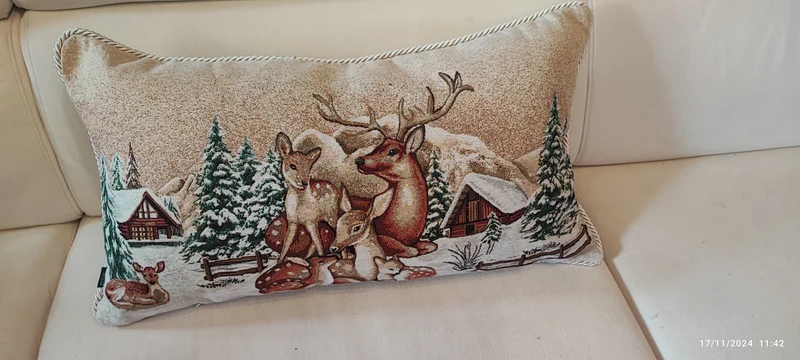 Cuscino Cari' in gobelin con lurex con cordone e cerniera misura 35x72 produzione Italiana