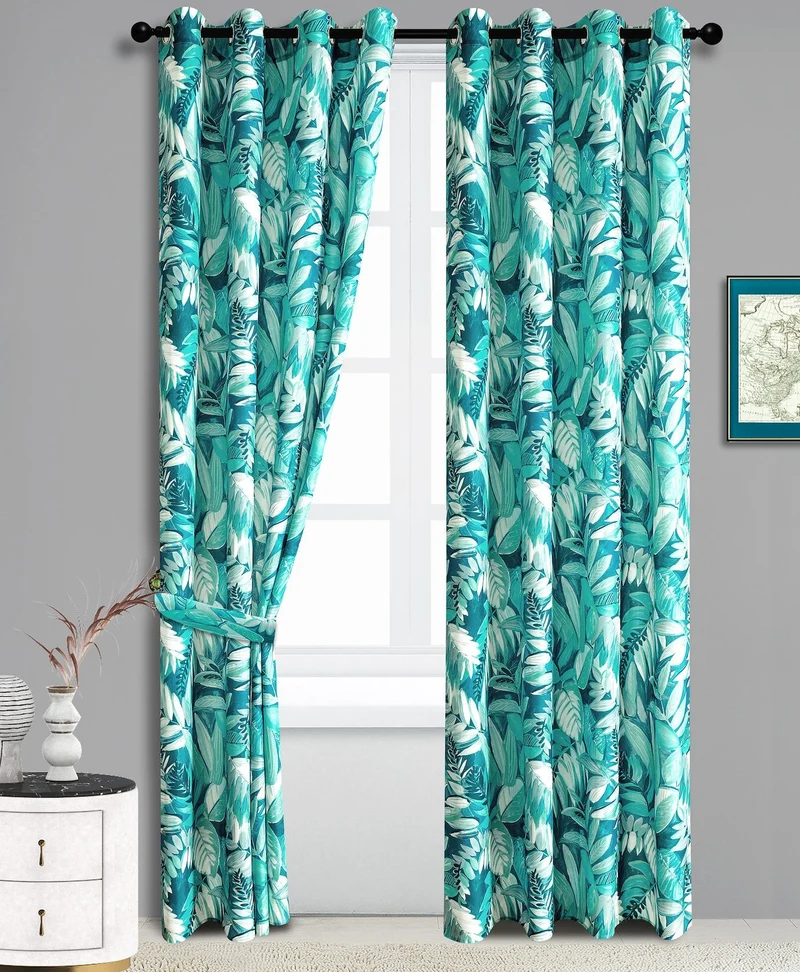 Mabel | Tenda Semi-Oscurante in Plain Weave con Stampa Piante Tropicali PV-N223