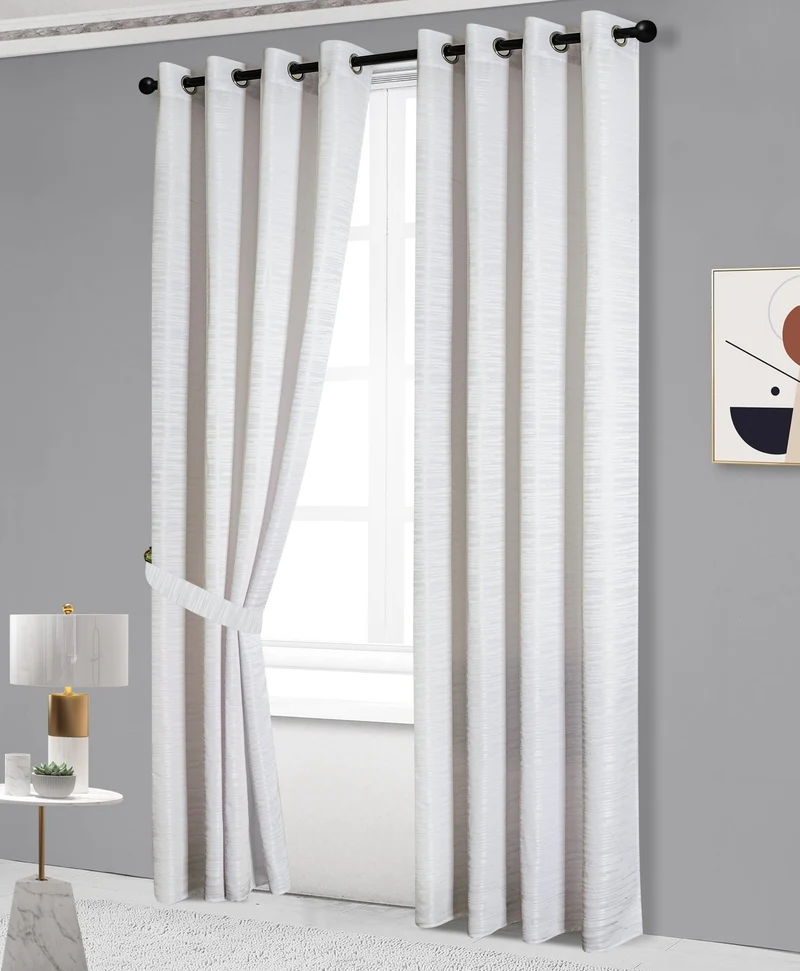 Lynn | Tenda Semi-Oscurante Jacquard Spesso con Motivo Orizzontale Effetto Legno PV-N222