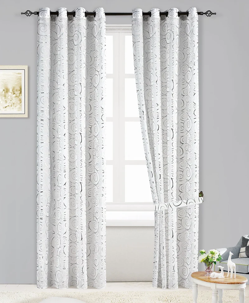 Karen | Tenda Trasparente in Voile con Finitura Argentata PV-N204