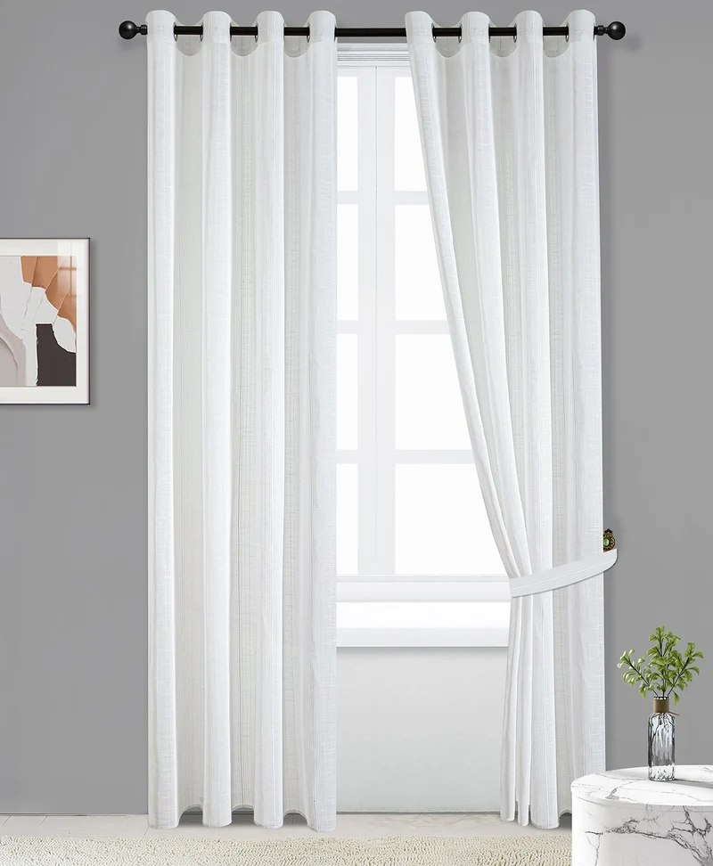 Lee | Tenda Trasparente in Voile con Righe Sottili PV-N211