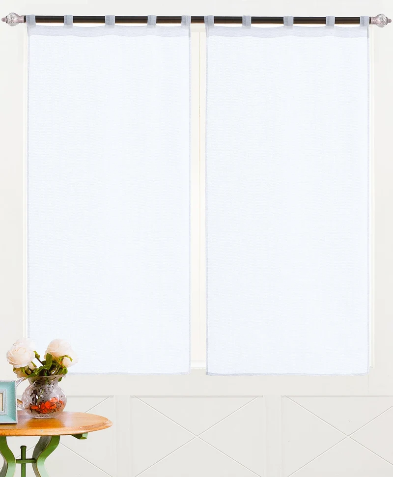 Heloise | Coppia Tendine Trasparenti in Voile a Quadretti Sottili Tinto in Filo PV-B172 / PV-L172