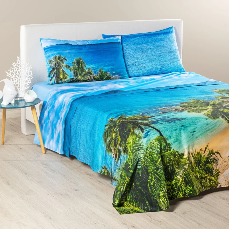 Completo Lenzuola Copriletto Emerald Waters Sogni di viaggio 100% Cotone