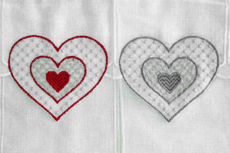 Tendina mantovanina h 23 cuore rosso e grigio produzione italiana