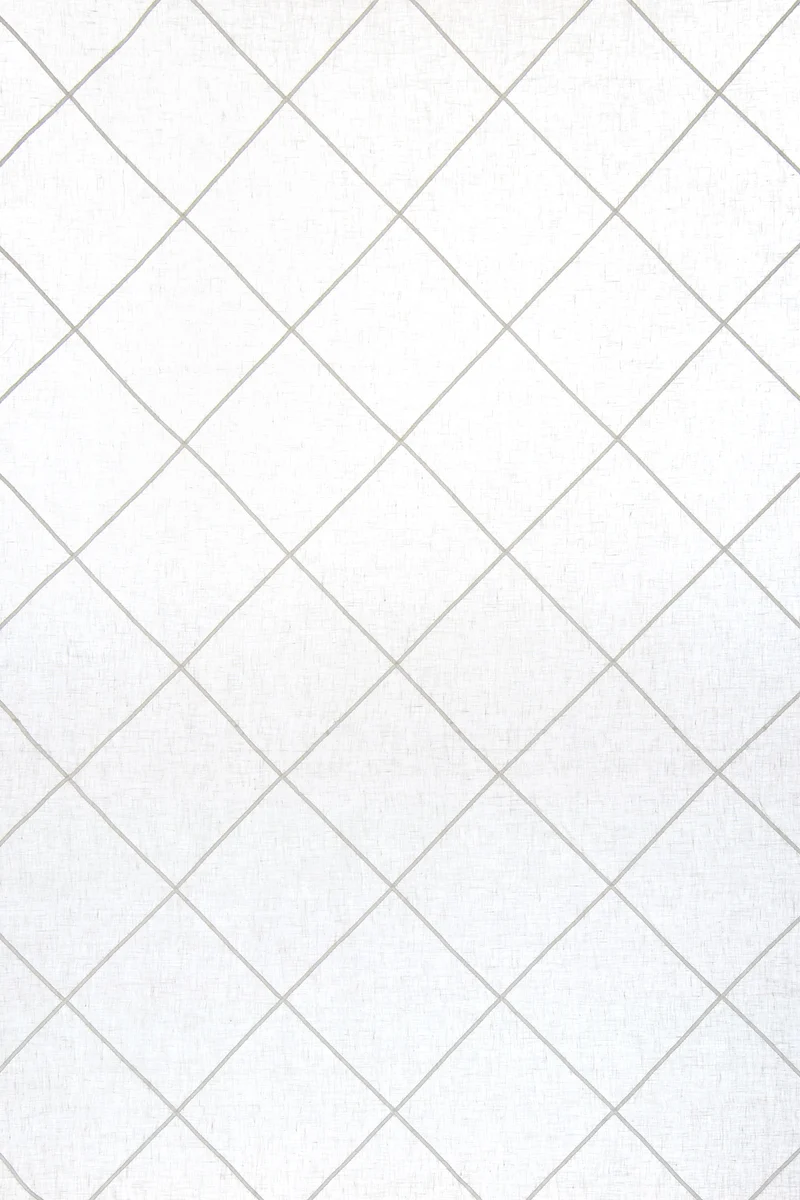 Lino Quintessential ricamo rombi all over