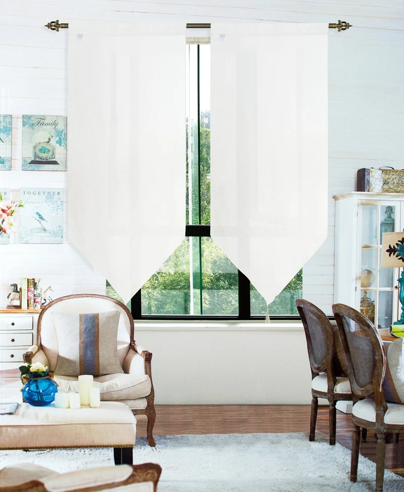 Faye | Coppia Tendine Trasparenti in Voile Con Nappa PG-F06 / PG-P06 / PG-Q06