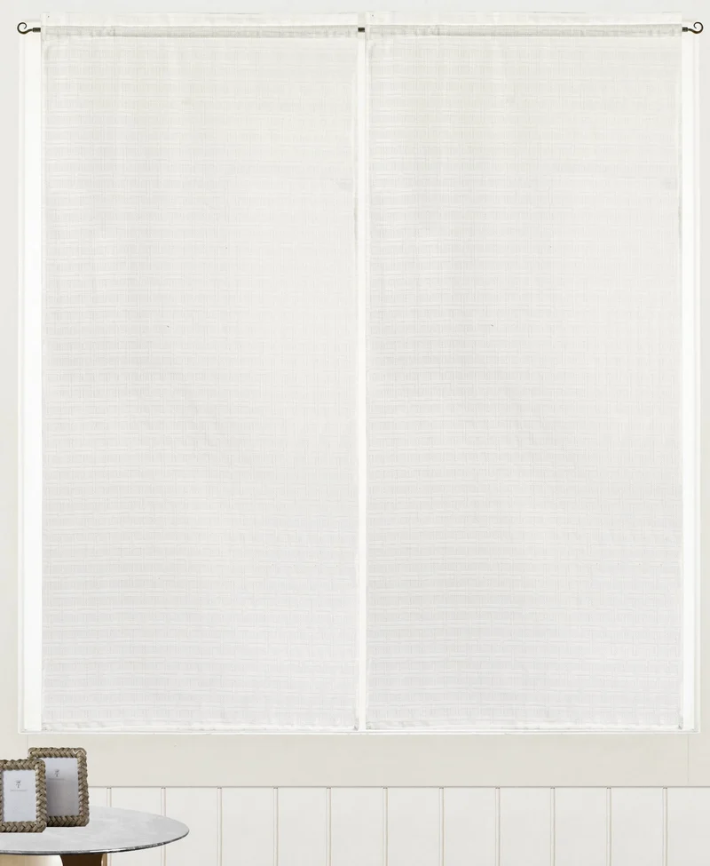 Martha | Coppia Tendine Semi-Trasparenti Effetto Lino con Motivo a Quadri PV-B231 / PV-L231