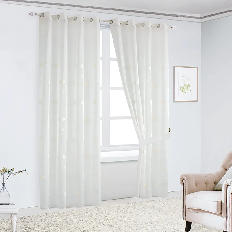Ava | Tenda in Organza Trasparente con Ricamo a Cuore PV-N60