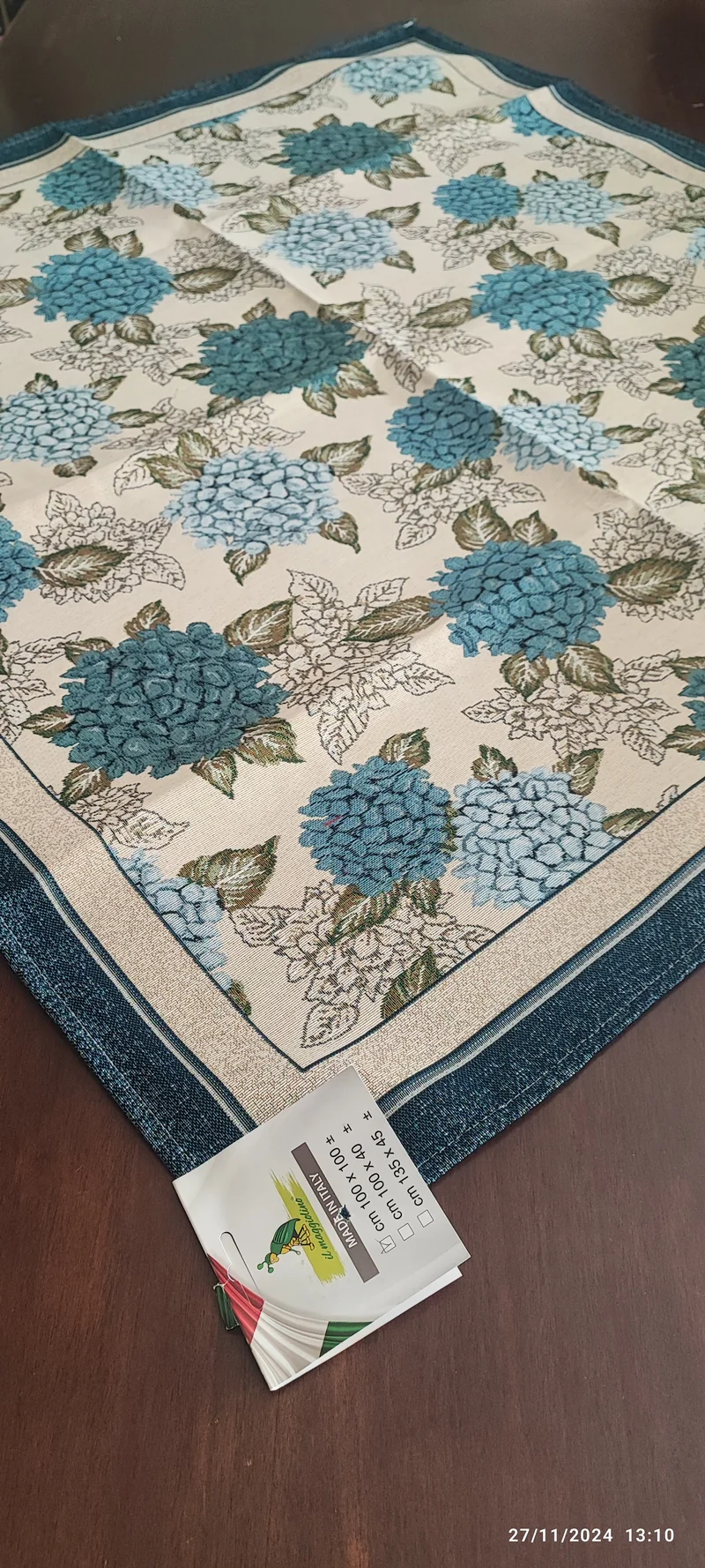 Centrotavola in Gobelin misura 100x100 produzione italiana