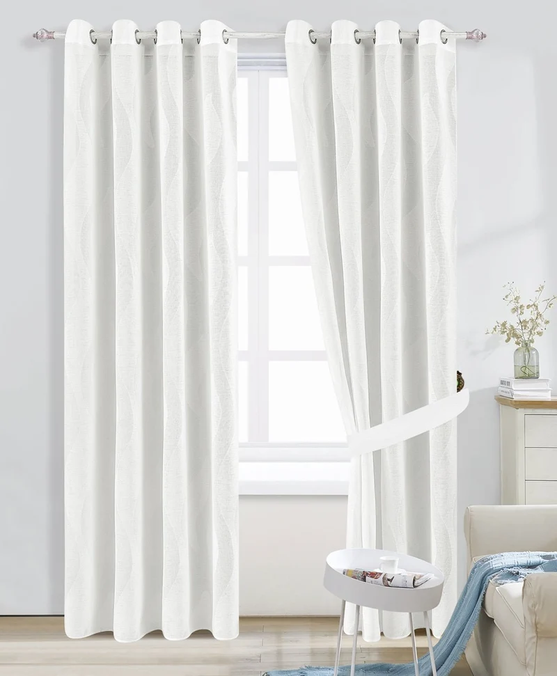 Flora | Tenda Semi-Trasparente in Voile Jacquard con Trama a Coste PV-N150