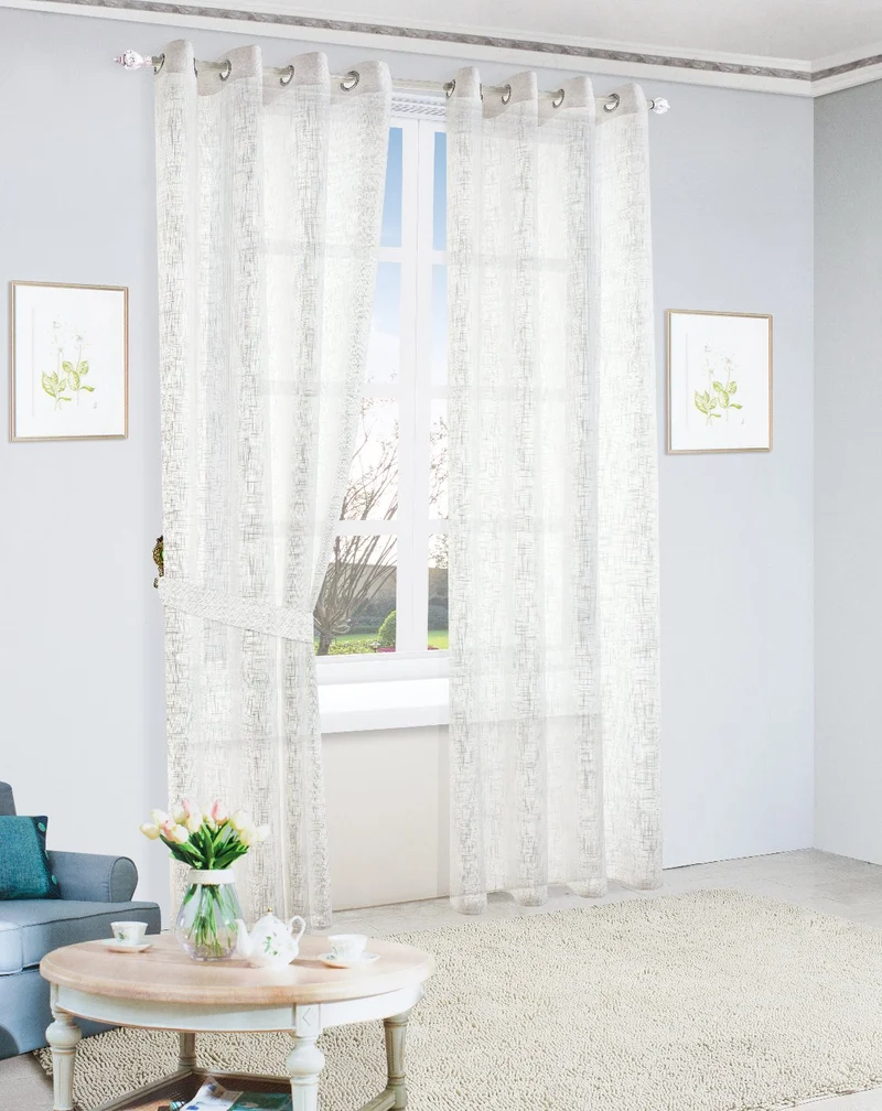 Federica | Tenda Semi-Trasparente in Voile con Filato Fiammato PV-N18