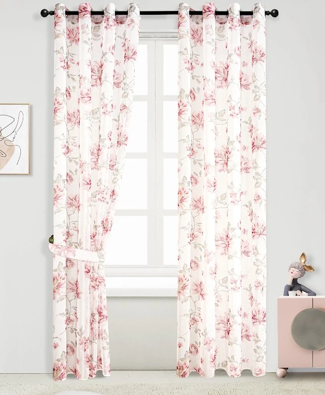 Lena | Tenda Trasparente Doris con Motivo Floreale PV-N212