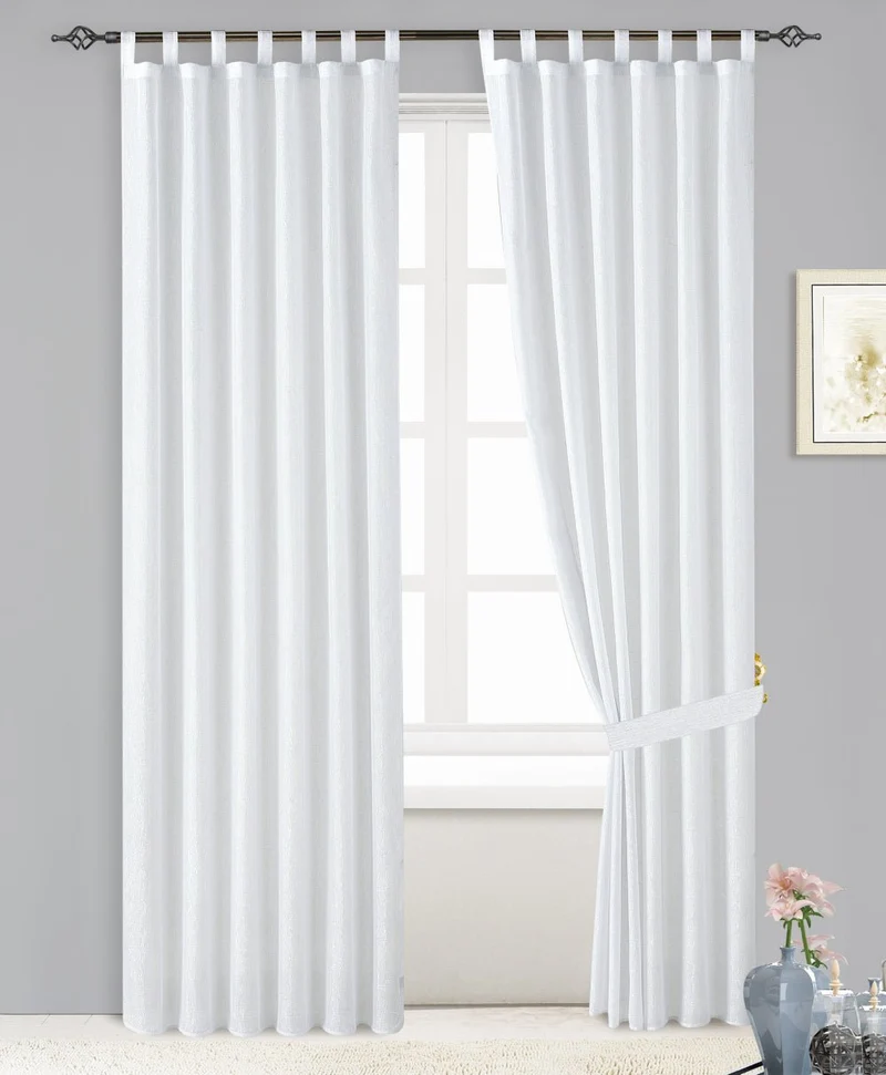 Iris | Tenda Trasparente in Voile Effetto Lino con Fili Argentati PV-N179
