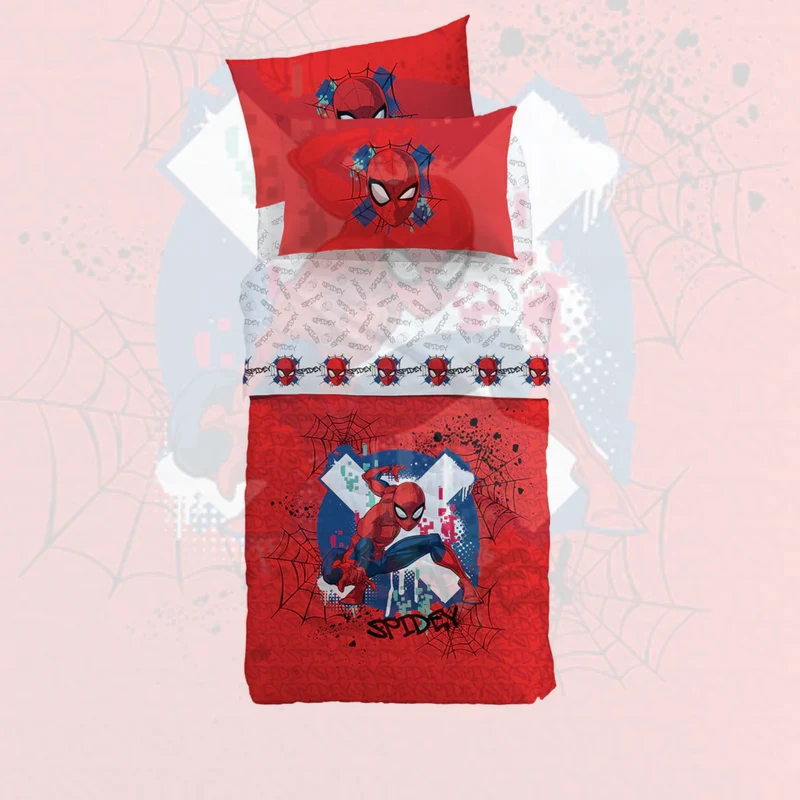 Completo Lenzuola Spiderman Red 100% Cotone