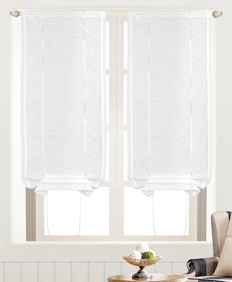 Ida | Coppia Tendine Trasparenti Doris con Effetto Gonfiato e Ganci Curvi PV-B26 / PV-L26