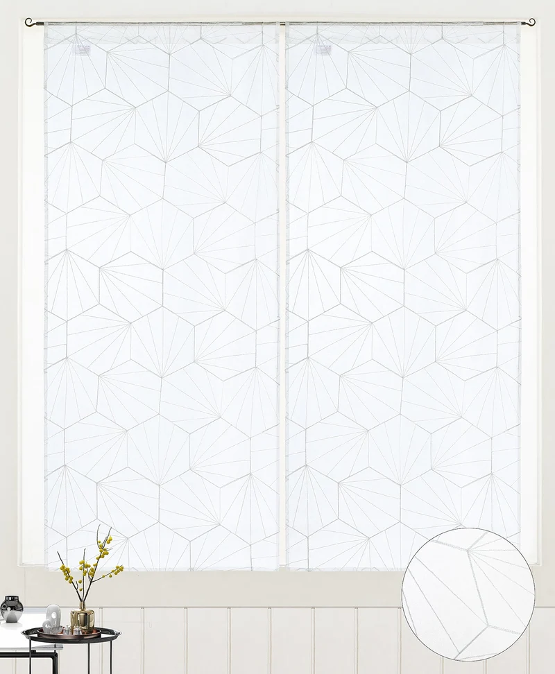 Joy | Coppia Tendine Trasparenti Doris con Motivo Geometrico PV-B197 / PV-L197