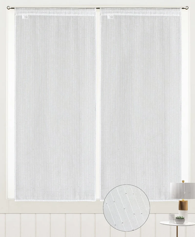 Kay | Coppia Tendine Trasparenti in Voile con Paillettes PV-B205 / PV-L205