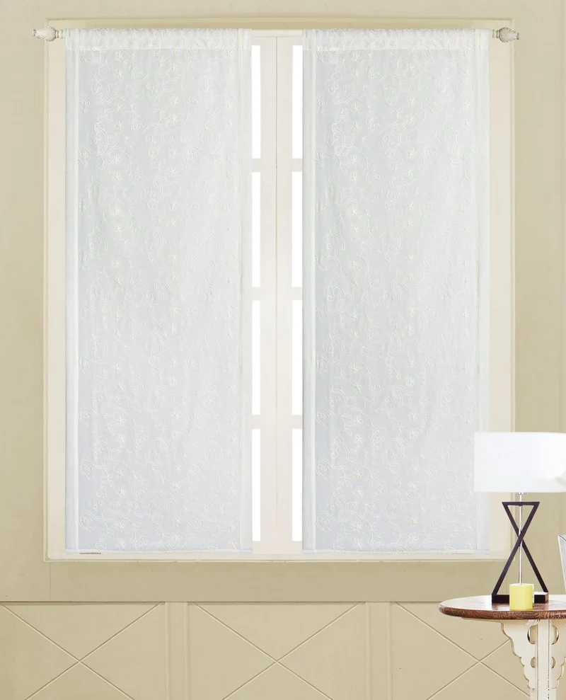 Fabiana | Coppia Tendine Trasparenti Doris con Motivo Floreale Casuale PV-B16 / PV-L16