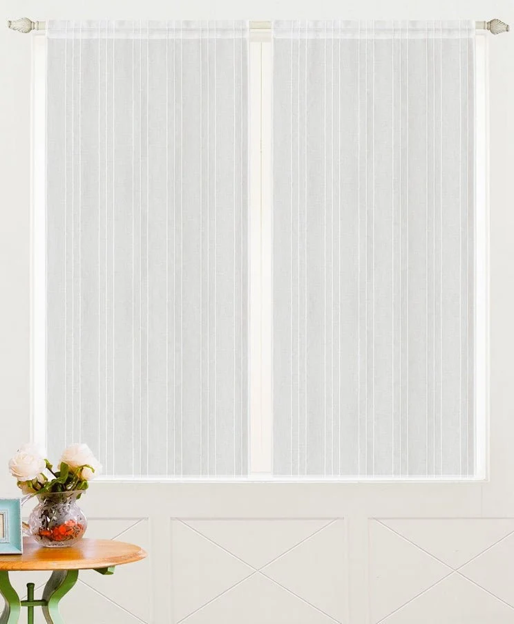 Dennis | Coppia Tende Trasparenti in Voile A Righe PV-B122 / PV-L122