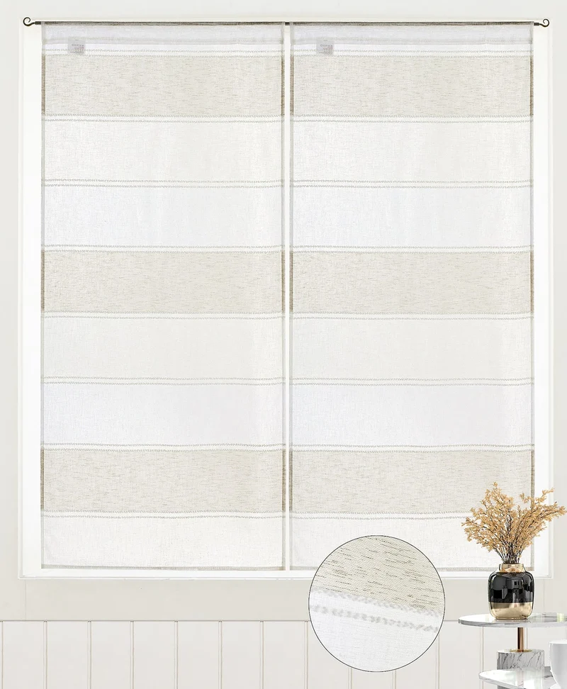 Julia | Coppia Tendine Semi-Trasparenti Motivo A Righe PV-B200 / PV-L200
