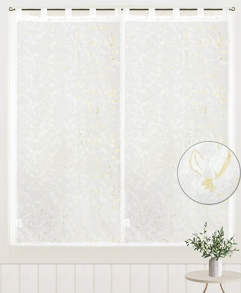 Lena | Coppia Tendine Trasparenti Doris con Motivo Fogliare PV-B213 / PV-L213