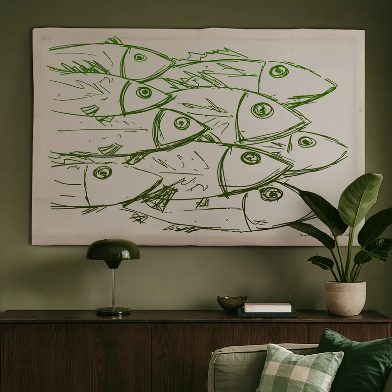 Arazzo Pescheria verde