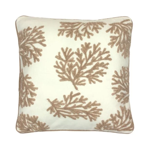 Fodere con Corallo small sia con cuscino interno 45x45 che senza ricamo punto in spugna e piping 100% cotone