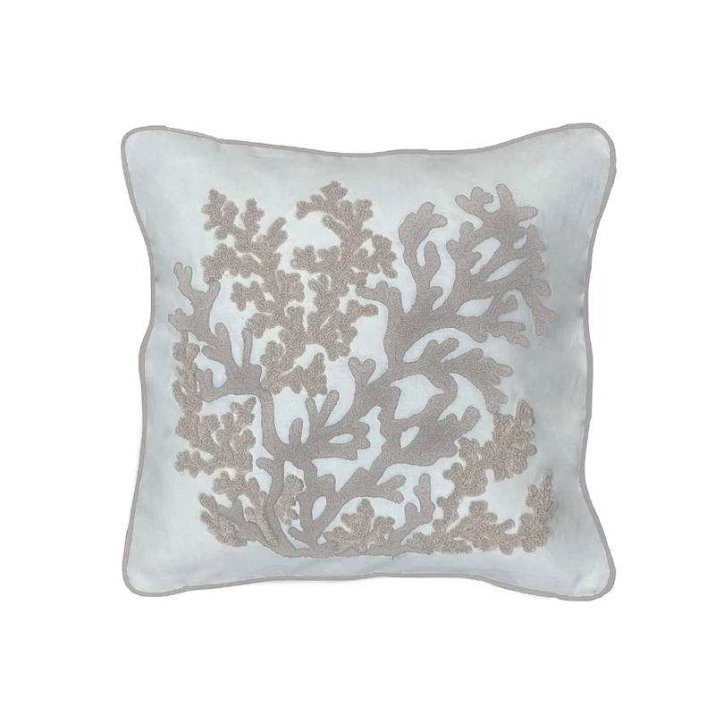 Fodera con Corallo ricamato un rilievo cuscino 45x45