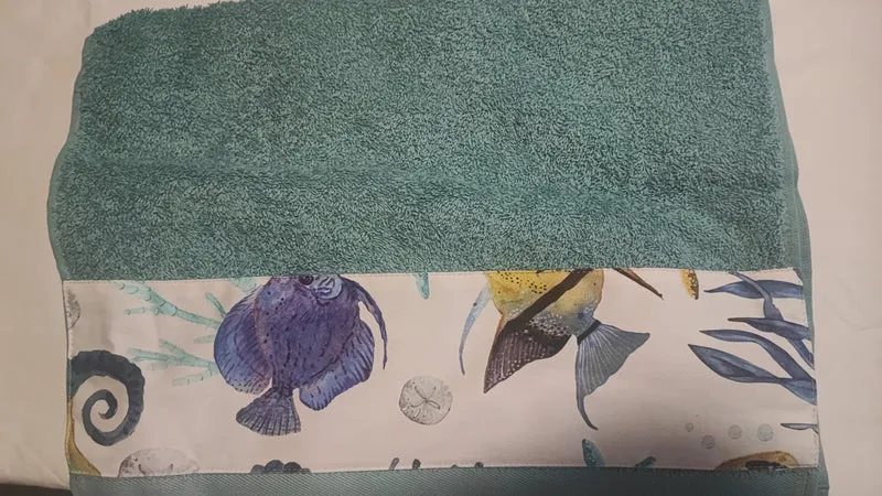 Asciugamani mani più ospite con striscia disegno mare made italy